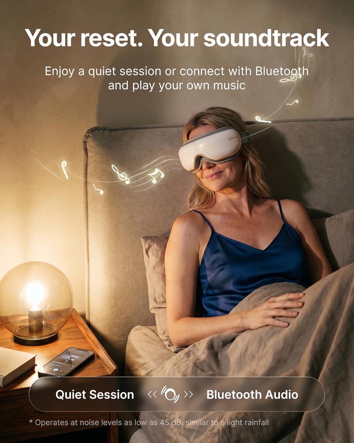 RENPHO Eyeris 1 Eye Massager with Heat, Heated Massage Eye Mask | Vibration Massage for Head Tension, Eye Strain, Dry Eyes & Dark Circles, FSA Eligible HSA, White - Image 5