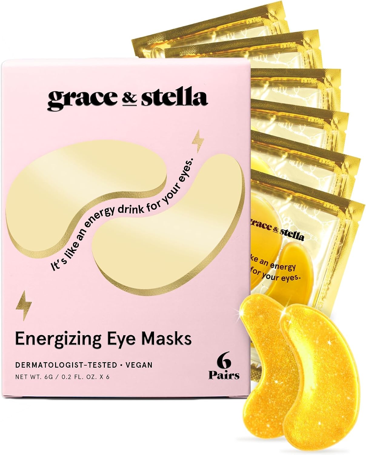 grace & stella Award Winning Under Eye Mask - Teen Gifts, Gel Eye Patches for Dark Circles, Puffy Eyes, Wrinkles, Undereye Bags, Travel Gifts for Women - Vegan, Self Care (6 Pairs, Gold) | Eye Masks for Dark Circles, Puffy Eyes, Wrinkles, Undereye Bags, Travel Gifts for Women - Vegan, Self Care (6 Pairs, Gold)